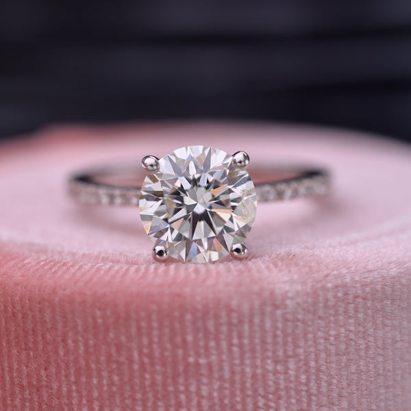 Vertical Two Stones Round Brilliant-Cut Diamond Ring For Sale at 1stDibs |  two diamond ring, two round diamond ring, 2 stone diamond ring